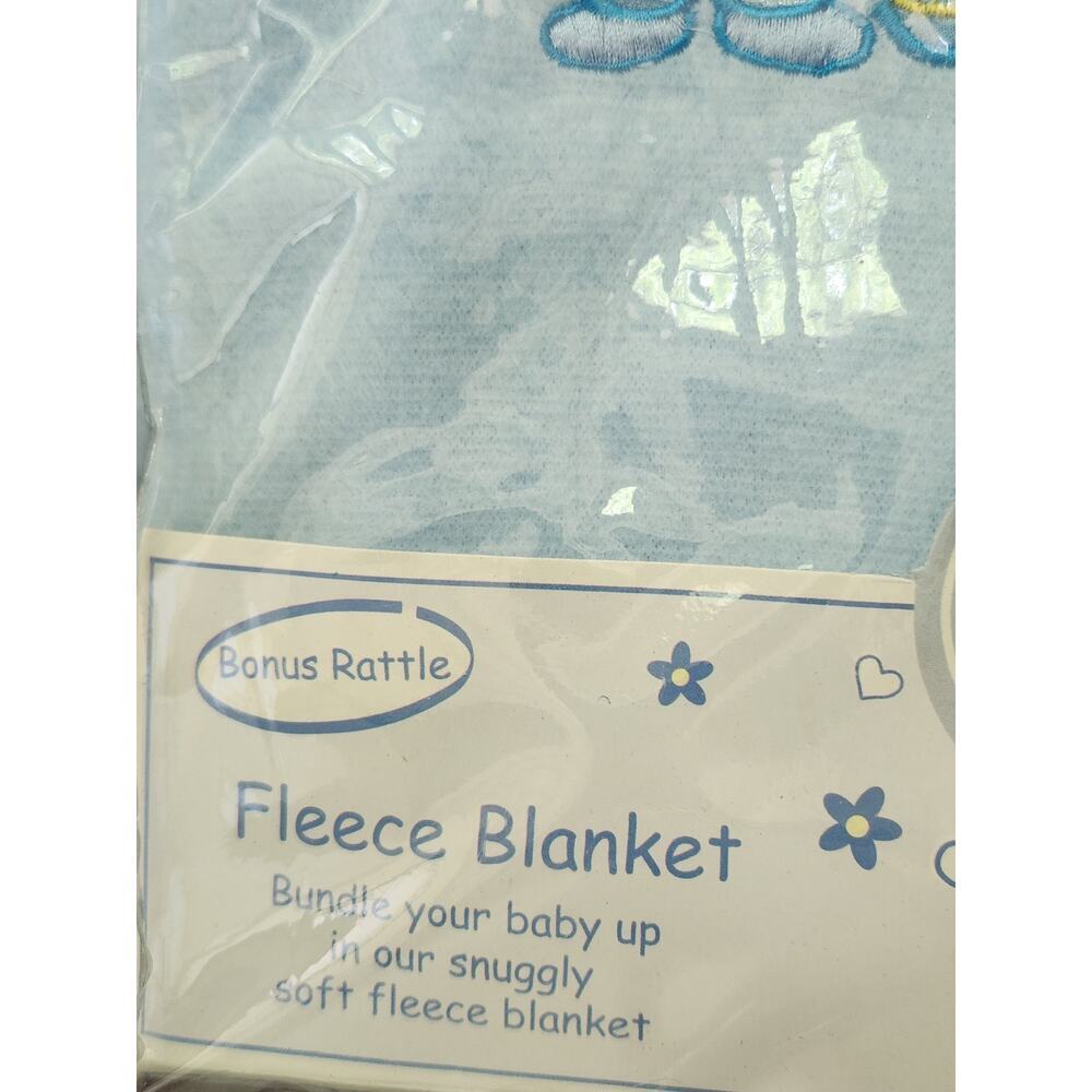 Cutie Pie Fleece Blanket with Rattle Prince and Teddy Bear 30"x40" VTG *Flaw* - Picture 5 of 12
